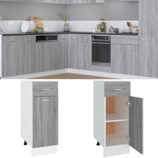 Armoire à tiroirs inférieure "Lyon" Gris Sonoma 30 x 46 x 81,5 cm Bois d'ingénierie