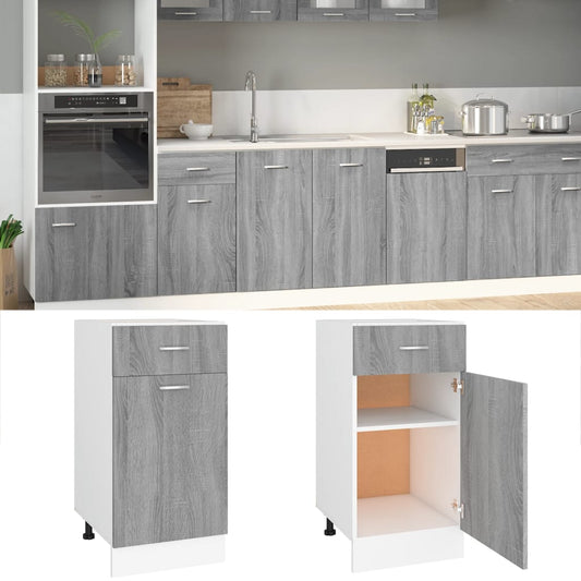 Armoire à tiroirs inférieure "Lyon" Gris Sonoma 40 x 46 x 81,5 cm Bois d'ingénierie