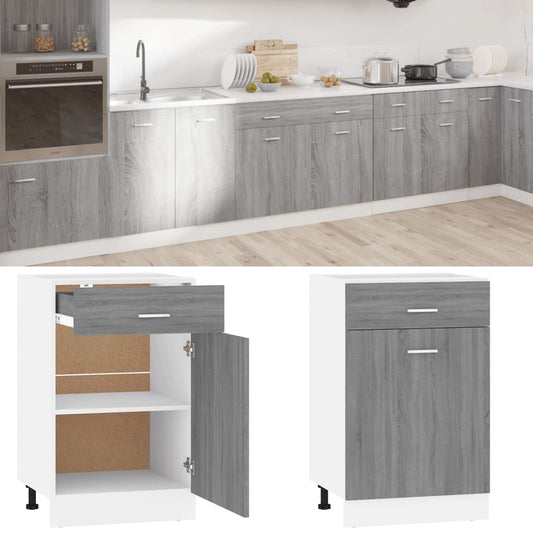 Armoire à tiroirs inférieure "Lyon" Gris Sonoma 50 x 46 x 81,5 cm Bois d'ingénierie