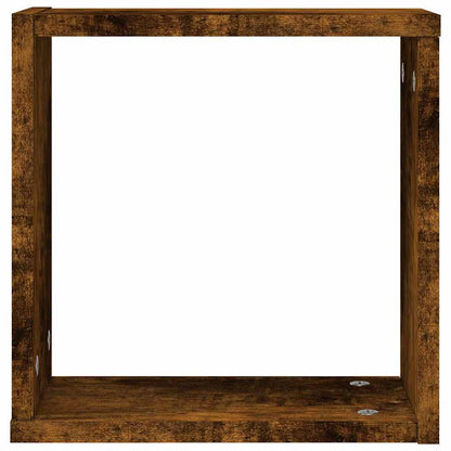 Étagères murales sous forme de cube 4 pcs chêne fumé 30x15x30cm