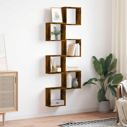 Étagères murales sous forme de cube 6 pcs chêne fumé 30x15x30cm