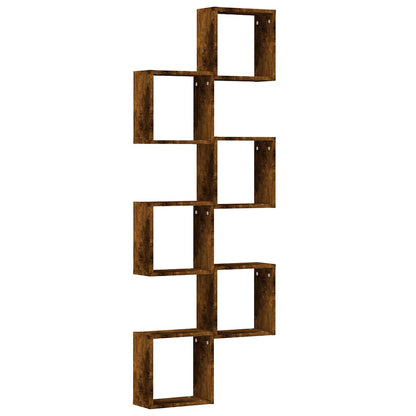 Étagères murales sous forme de cube 6 pcs chêne fumé 30x15x30cm