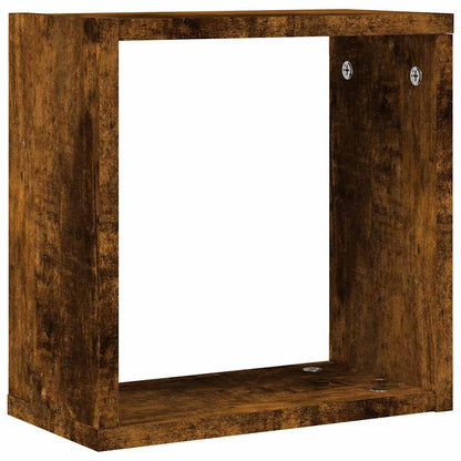 Étagères murales sous forme de cube 6 pcs chêne fumé 30x15x30cm