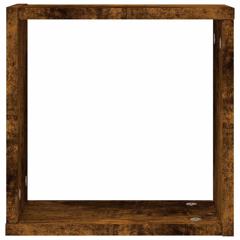 Étagères murales sous forme de cube 6 pcs chêne fumé 30x15x30cm