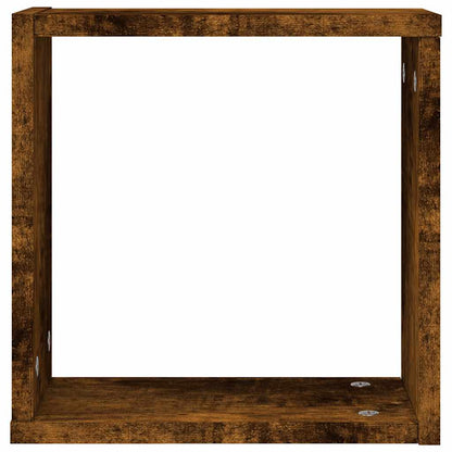 Étagères murales sous forme de cube 6 pcs chêne fumé 30x15x30cm