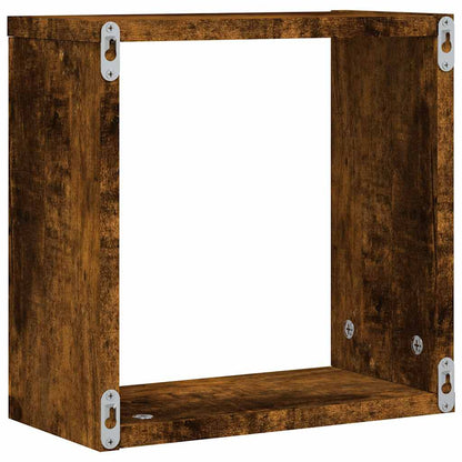 Étagères murales sous forme de cube 6 pcs chêne fumé 30x15x30cm