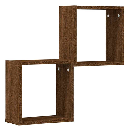 Étagères murales sous forme cube 2 pcs chêne marron 30x15x30cm