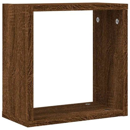 Étagères murales sous forme cube 2 pcs chêne marron 30x15x30cm