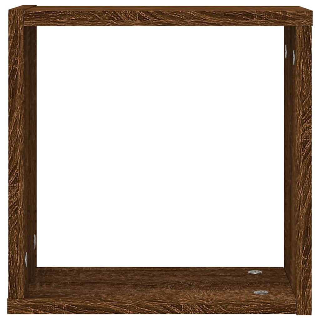 Étagères murales sous forme cube 2 pcs chêne marron 30x15x30cm