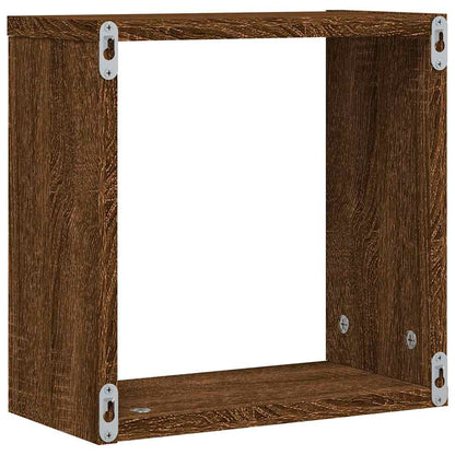 Étagères murales sous forme cube 2 pcs chêne marron 30x15x30cm