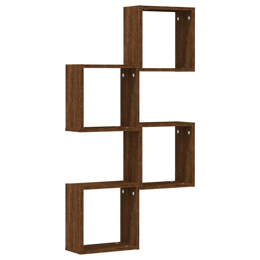 Étagères murales sous forme cube 4 pcs chêne marron 30x15x30cm