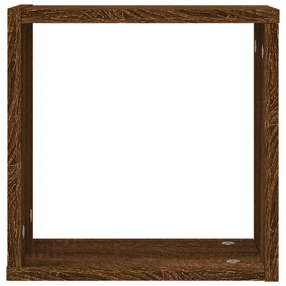 Étagères murales sous forme cube 4 pcs chêne marron 30x15x30cm
