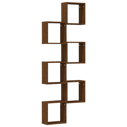 Étagères murales sous forme cube 6 pcs chêne marron 30x15x30cm