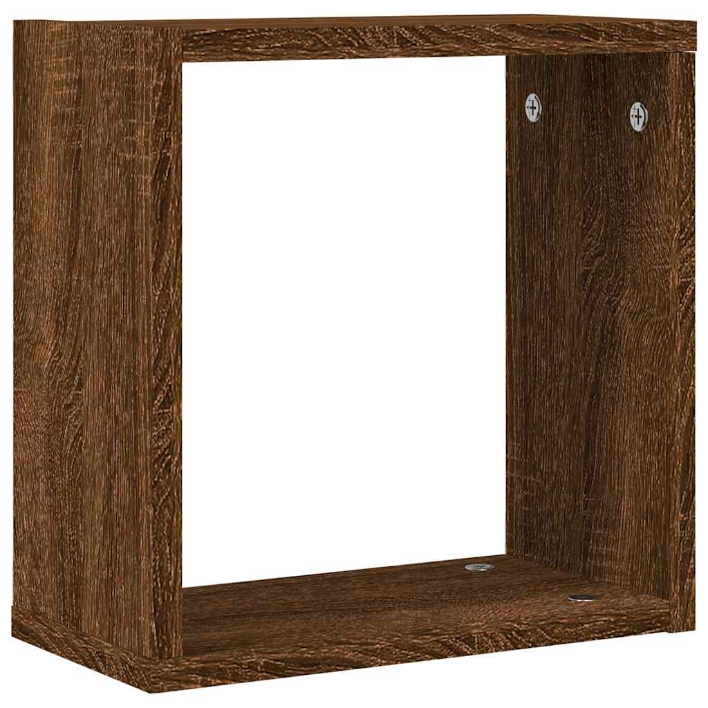 Étagères murales sous forme cube 6 pcs chêne marron 30x15x30cm