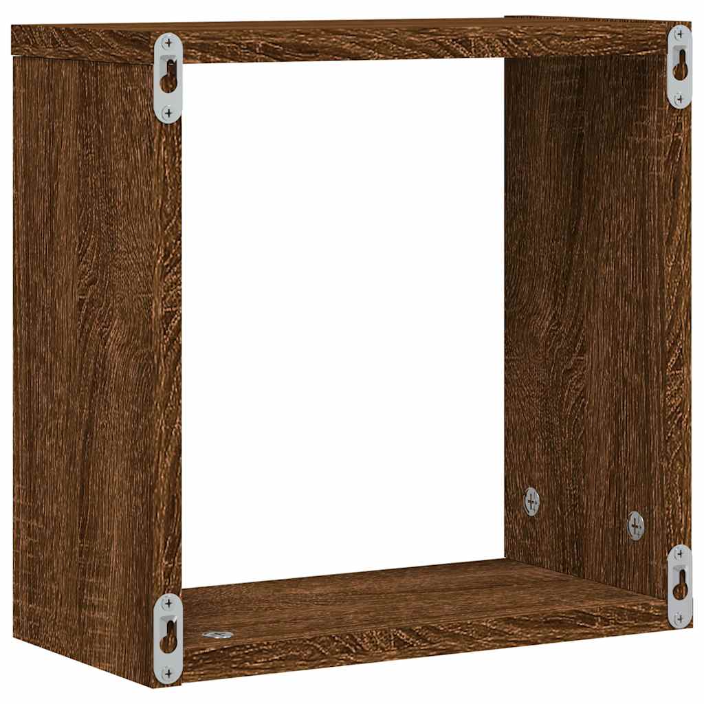 Étagères murales sous forme cube 6 pcs chêne marron 30x15x30cm