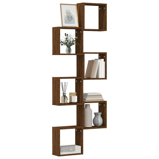 Étagères murales sous forme cube 6 pcs chêne marron 30x15x30cm