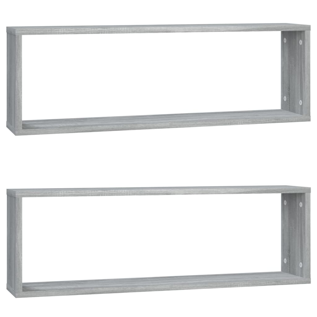 Étagères murales cubiques 2 pcs Sonoma gris 80x15x26,5 cm