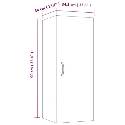 Armoire murale Blanc brillant 34,5x34x90 cm Bois d'ingénierie