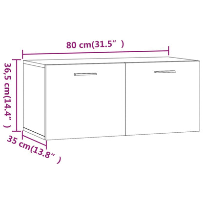 Armoire murale Blanc brillant 80x35x36,5 cm Bois d'ingénierie