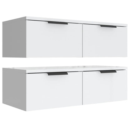 Armoires murales 2 pcs blanc 68x30x20 cm Bois d'ingénierie
