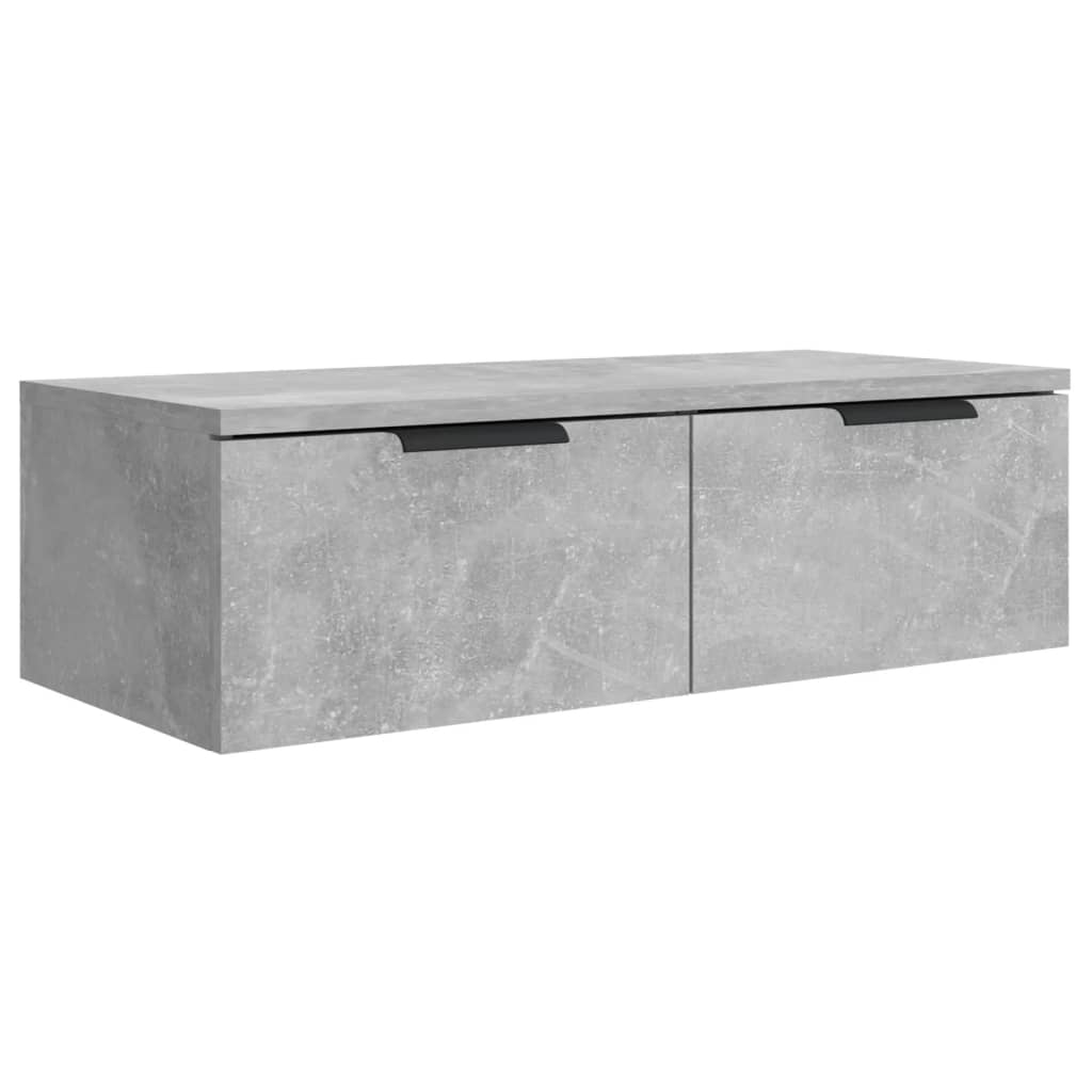 Armoires murales 2 pcs Gris béton 68x30x20 cm Bois d'ingénierie