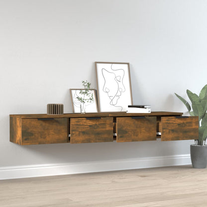 Armoires murales 2 pcs Chêne fumé 68x30x20 cm Bois d'ingénierie
