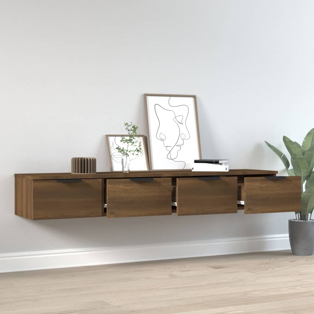 Armoires murales 2pcs Chêne marron 68x30x20cm Bois d'ingénierie