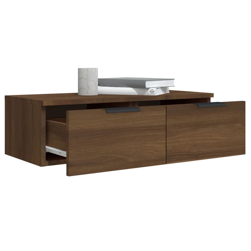 Armoires murales 2pcs Chêne marron 68x30x20cm Bois d'ingénierie