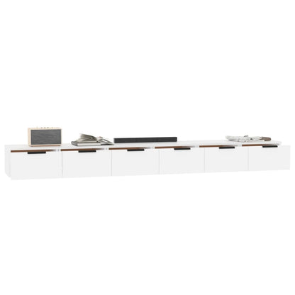 Armoires murales 2 pcs blanc 102x30x20 cm bois d'ingénierie