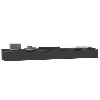 Armoires murales 2 pcs noir 102x30x20 cm bois d'ingénierie