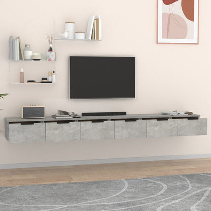 Armoires murales 2 pcs Gris béton 102x30x20cm Bois d'ingénierie