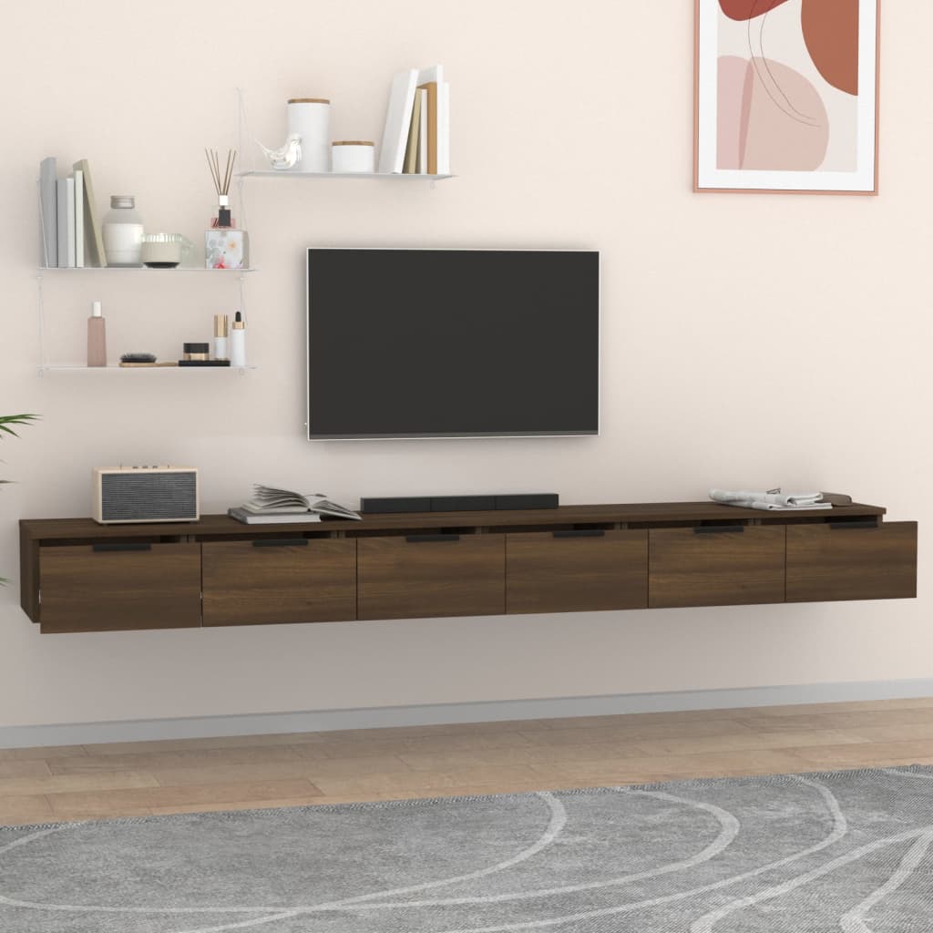 Armoires murales 2 pcs Chêne marron 102x30x20 cm