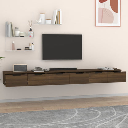 Armoires murales 2 pcs Chêne marron 102x30x20 cm