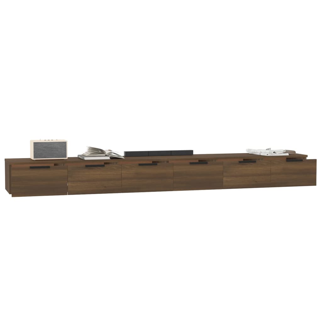 Armoires murales 2 pcs Chêne marron 102x30x20 cm