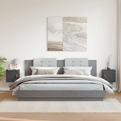Armoires murales 2 pcs Gris 31,5x30x30 cm Bois de pin massif