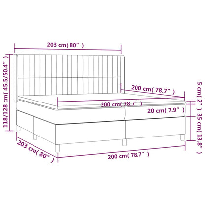 Sommier à lattes de lit avec matelas Crème 200x200 cm Tissu
