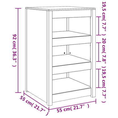 Mueble de cocina exterior 55x55x92 cm madera maciza Douglas