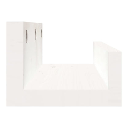 Étagères murales 2 pcs Blanc 50x12x9 cm Bois de pin massif