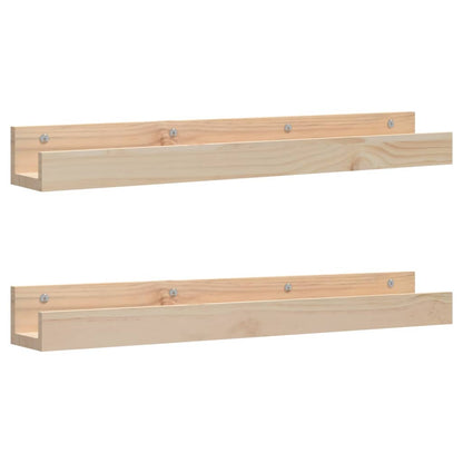 Étagères murales 2 pcs 80x12x9 cm Bois de pin massif