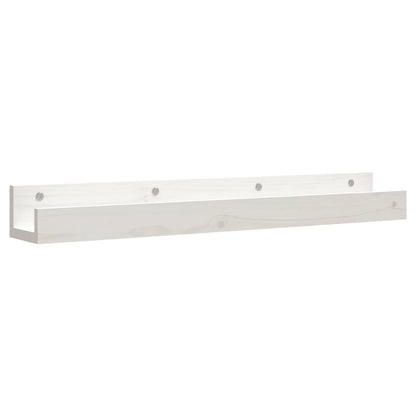 Étagères murales 2 pcs Blanc 80x12x9 cm Bois de pin massif