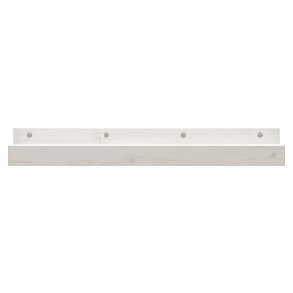Étagères murales 2 pcs Blanc 80x12x9 cm Bois de pin massif