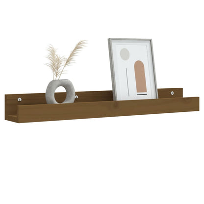 Étagères murales 2 pcs Marron miel 80x12x9cm Bois de pin massif