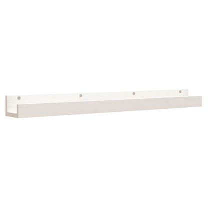 Étagères murales 2 pcs Blanc 110x12x9 cm Bois de pin massif