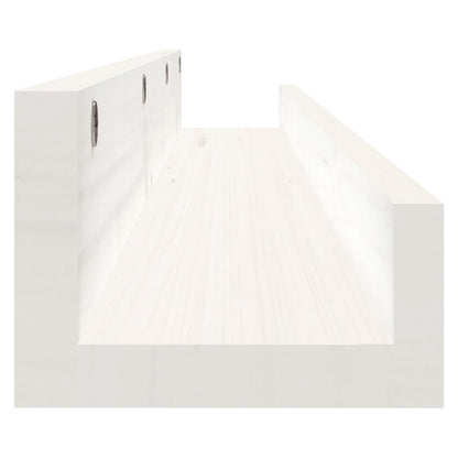 Étagères murales 2 pcs Blanc 110x12x9 cm Bois de pin massif