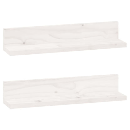 Étagères murales 2 pcs Blanc 50x11x9 cm Bois de pin massif
