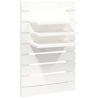 Étagères de chevet murales 2 pcs Blanc Bois de pin massif