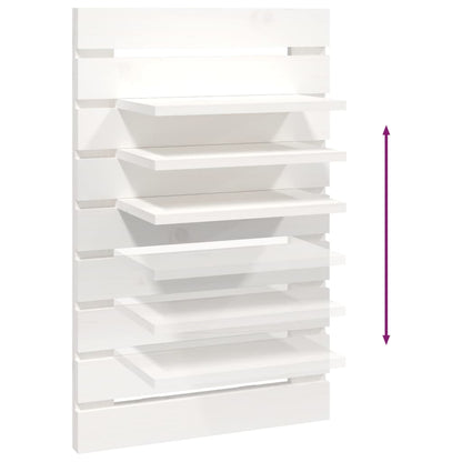 Étagères de chevet murales 2 pcs Blanc Bois de pin massif