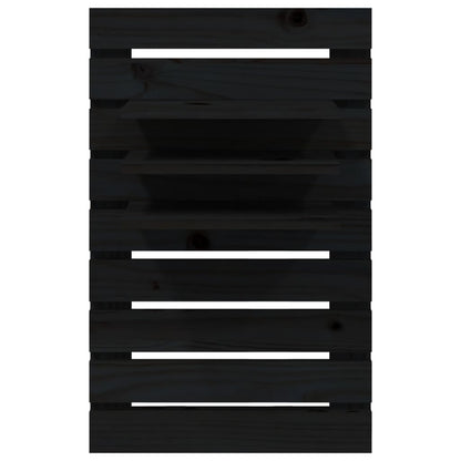 Étagères de chevet murales 2 pcs Noir Bois de pin massif