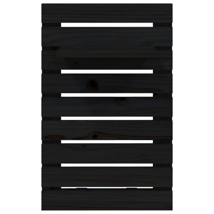 Étagères de chevet murales 2 pcs Noir Bois de pin massif