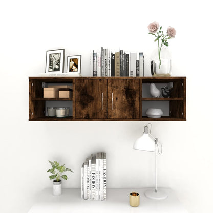 Étagère murale chêne fumé 102x30x29 cm bois d'ingénierie